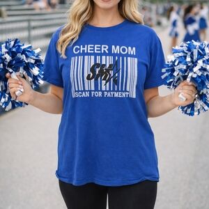 Cheer Mom Blue Graphic T-Shirt